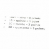 Mantendo a pontuação do tênis em francês