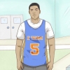 Vestindo uma camisa de basquete
