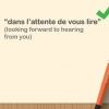 Fechando uma carta em francês