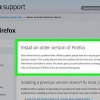 Restaurar uma versão mais antiga do firefox bowser