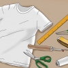 Cortando um decote em v em uma camiseta