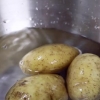 Fazendo batatas fritas em uma fritadeira