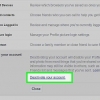 Desative sua conta do facebook
