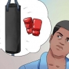 Treinando com saco de pancadas