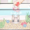 Limpando as decorações do aquário
