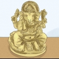 Orando ao deus hindu ganesha