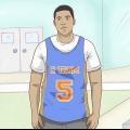 Vestindo uma camisa de basquete
