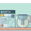 Usando um jarro de água brita