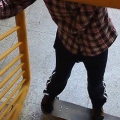 Fazendo um empurrão em um skate
