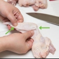 Cortar asas de frango