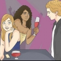 Aproximando-se de uma garota em um grupo em um café