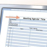 Preparar a agenda para uma reunião