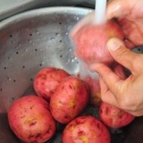 Prepare batatas vermelhas