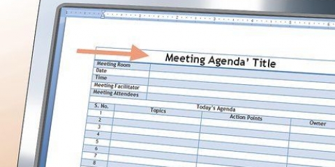Preparar a agenda para uma reunião