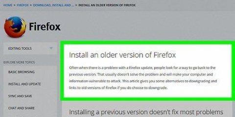 Restaurar uma versão mais antiga do firefox bowser