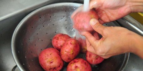 Prepare batatas vermelhas