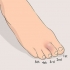 Usando fita adesiva para um dedo do pé lesionado