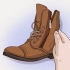 Esticando os canos das botas com um zíper