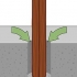 Colocando um poste de cerca de madeira